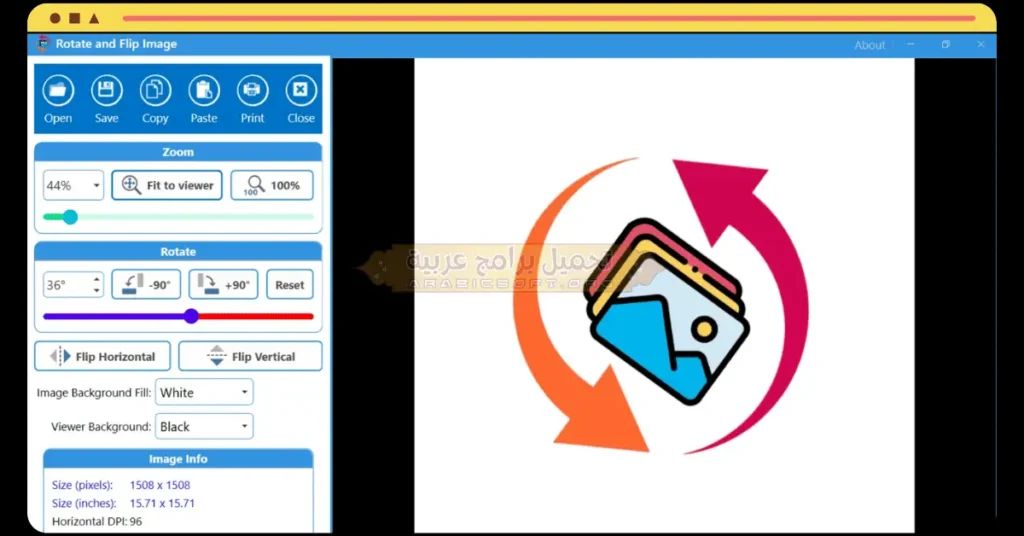قم بتدوير وقلب صورة مُنشِّط إعادة التحميل
