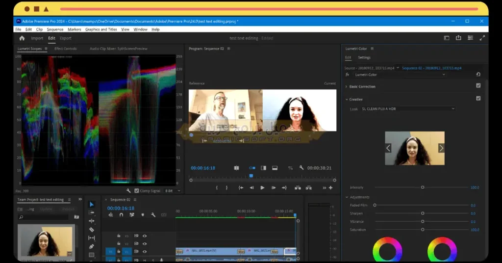 في هذه الصورة يظهر قسم الرسوم المتحركة في برنامج Adobe Premiere Pro.