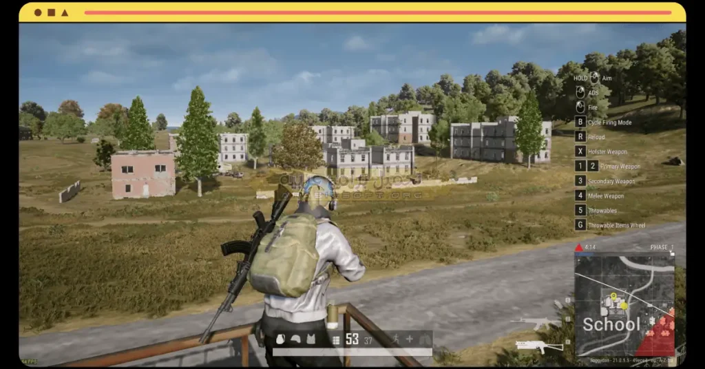 في هذه الصورة يظهر اللاعب وهو ينتقل إلى منطقة أخرى في لعبة PUBG Lite.