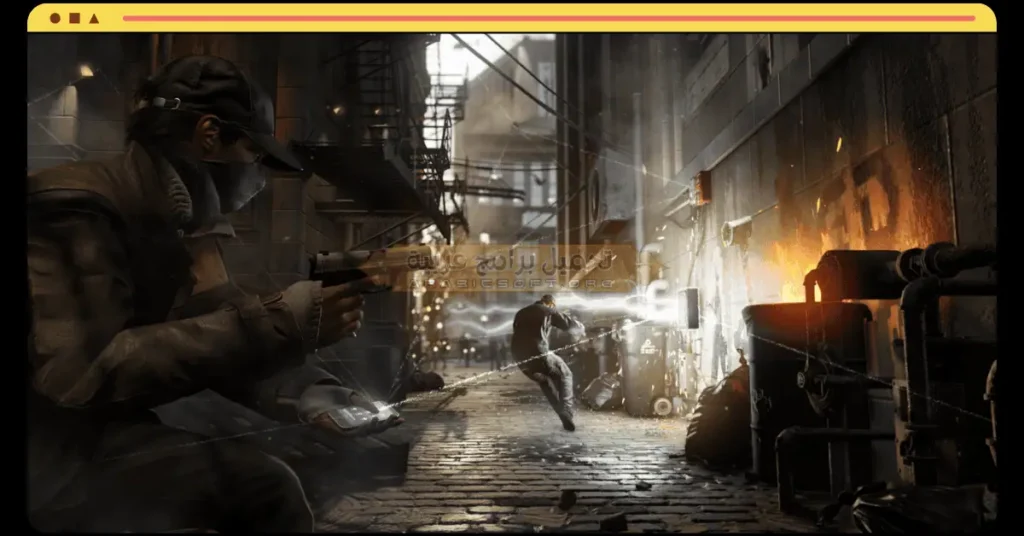 في هذه الصورة يظهر المقاتلون وهم يهاجمون باستخدام الهاتف المحمول في لعبة Watch Dogs 1.