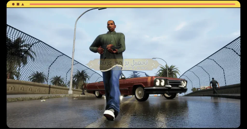 في هذه الصورة يظهر الرجال وهم يتشاجرون مع الشرطة في لعبة GTA 7.